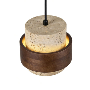 Natural Travertine Pendant Light, Wabi-Sabi Stone Hanging Lamp