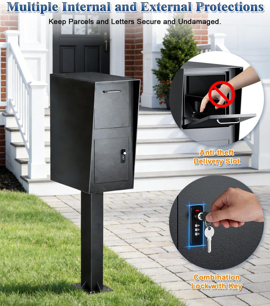 Post-Mount Mailbox, Mailboxes Weather Resistant, Large Outdoor Mailboxes