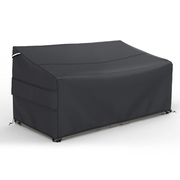 3-Seater Outdoor Sofa Cover Waterproof, 79" L×37" D×35" H, Black