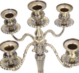 5-Candle Metal Candelabra, 10 Inch Tall 5 Arms Candlestick Holder for Taper Candles, Vintage Gothic Candle Holder