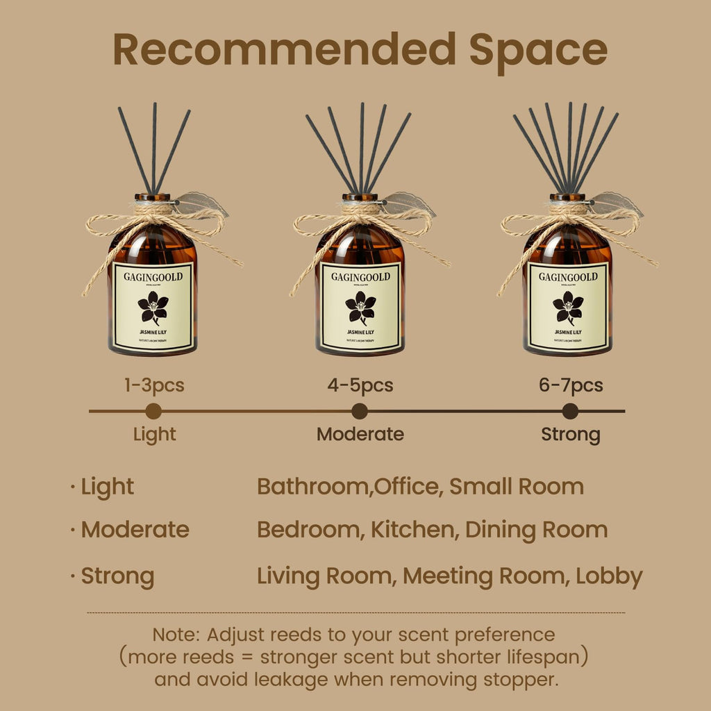 Sandalwood Reed Diffuser Set, Includes 10 Diffuser Sticks & Decorative Flower, Long Lasting Air Freshener Living