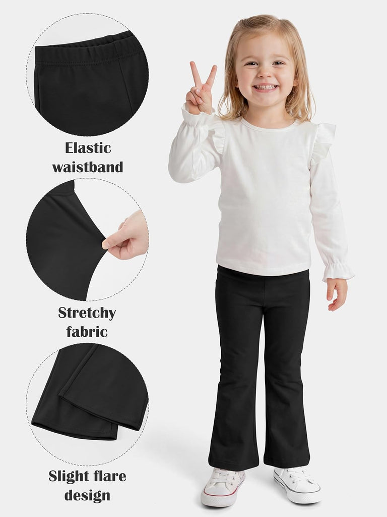 3 Pack Toddler Girls Flare Pants Cotton Soft Flare Leggings Pants