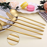 Matte Gold Silverware Set for 8, Stainless Steel Flatware Cutlery Set