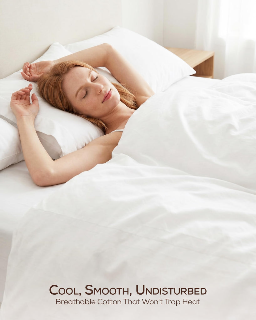 100% Cotton Sheets, 16" Deep Pocket, 4 Piece Sheet Set, White