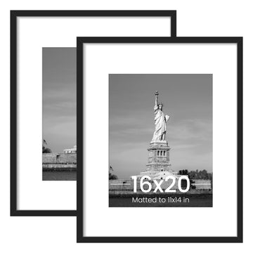 16x20 Picture Frame, Wall Gallery Frames Set of 2, Black