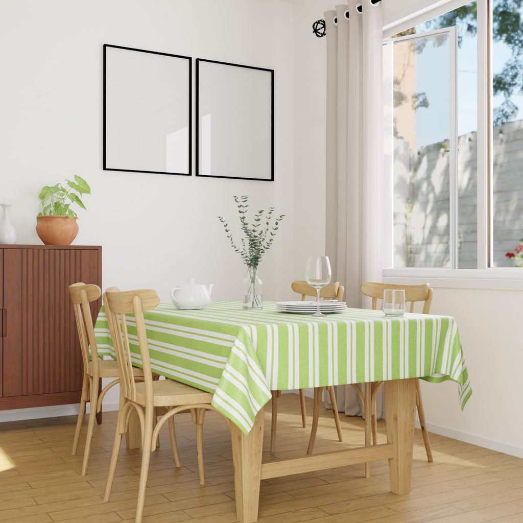 XO Cotton Tablecloth Rectangular 56"x94" Franca Lime Stripes
