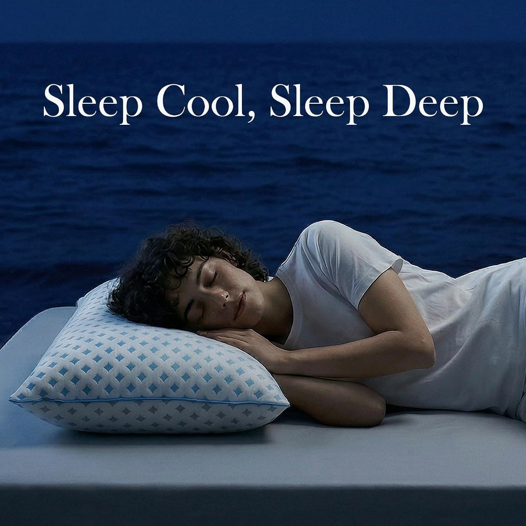 King Size Pillows Set of 2 for Sleeping, Cooling Adjustable Memory Foam Pillows, Dual Fill Design Helps Maintain