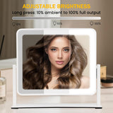 Vanity Mirror with Lights, 14"×12" LED Makeup Mirror, HD Professional Mirror, Smart Touch with 3-Color Lighting