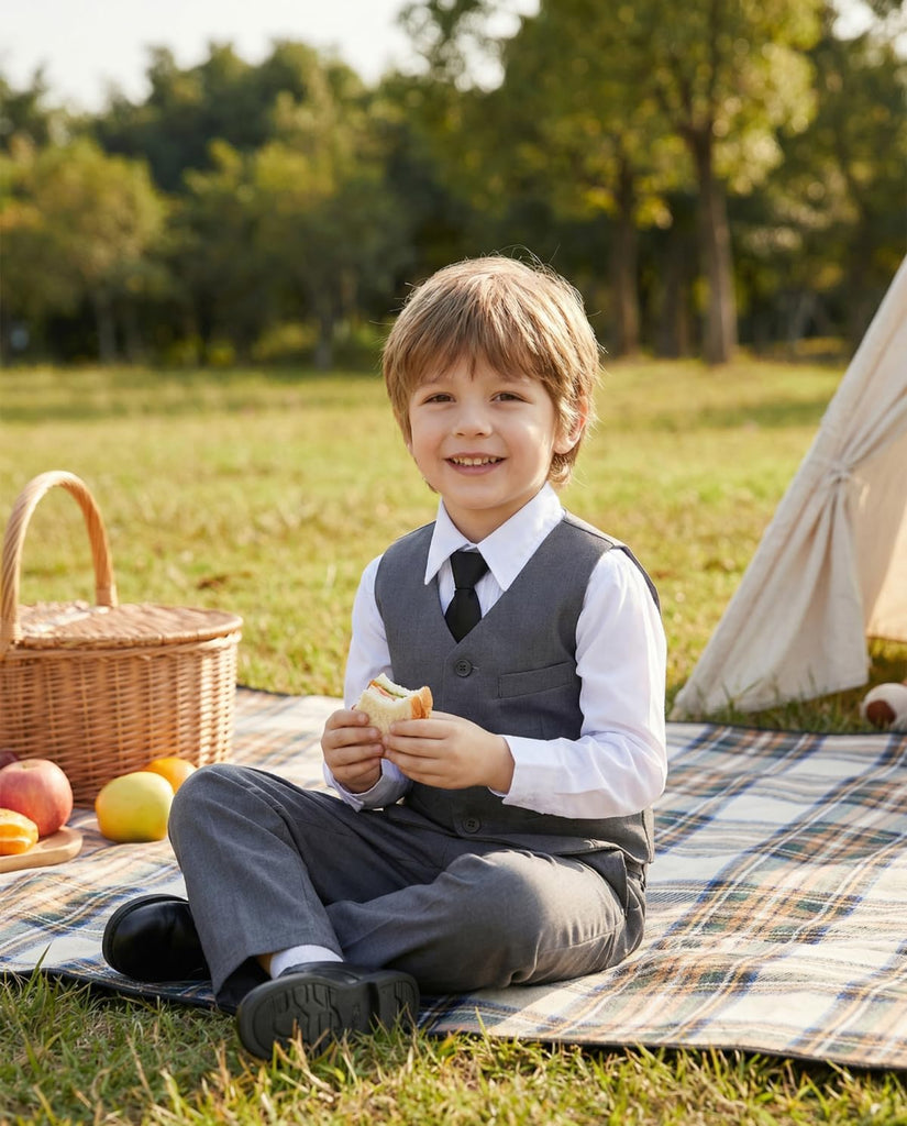 Boys Suits Kids Dress Vest Pants Set Ring Bearer Outfit