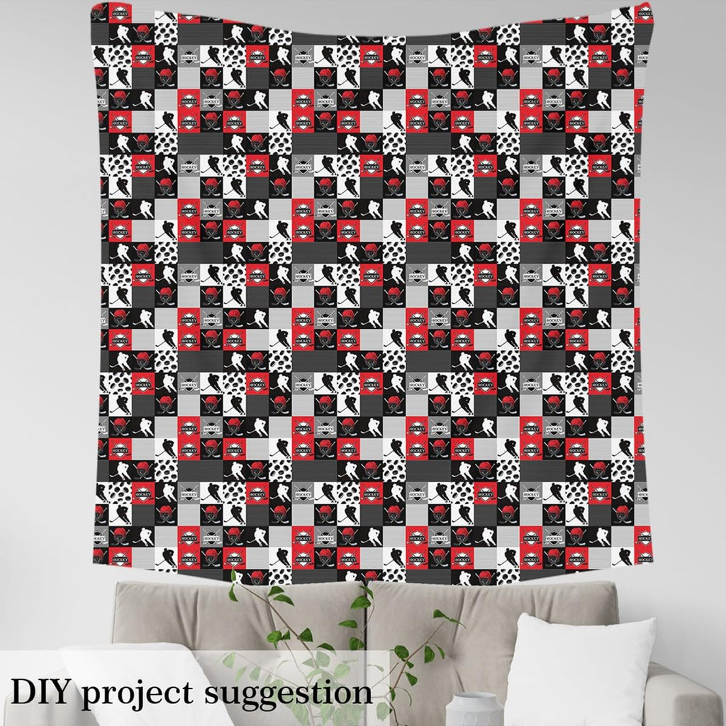 Buffalo Check Plaid Puck Hockey Fabric Soft 3 Yards