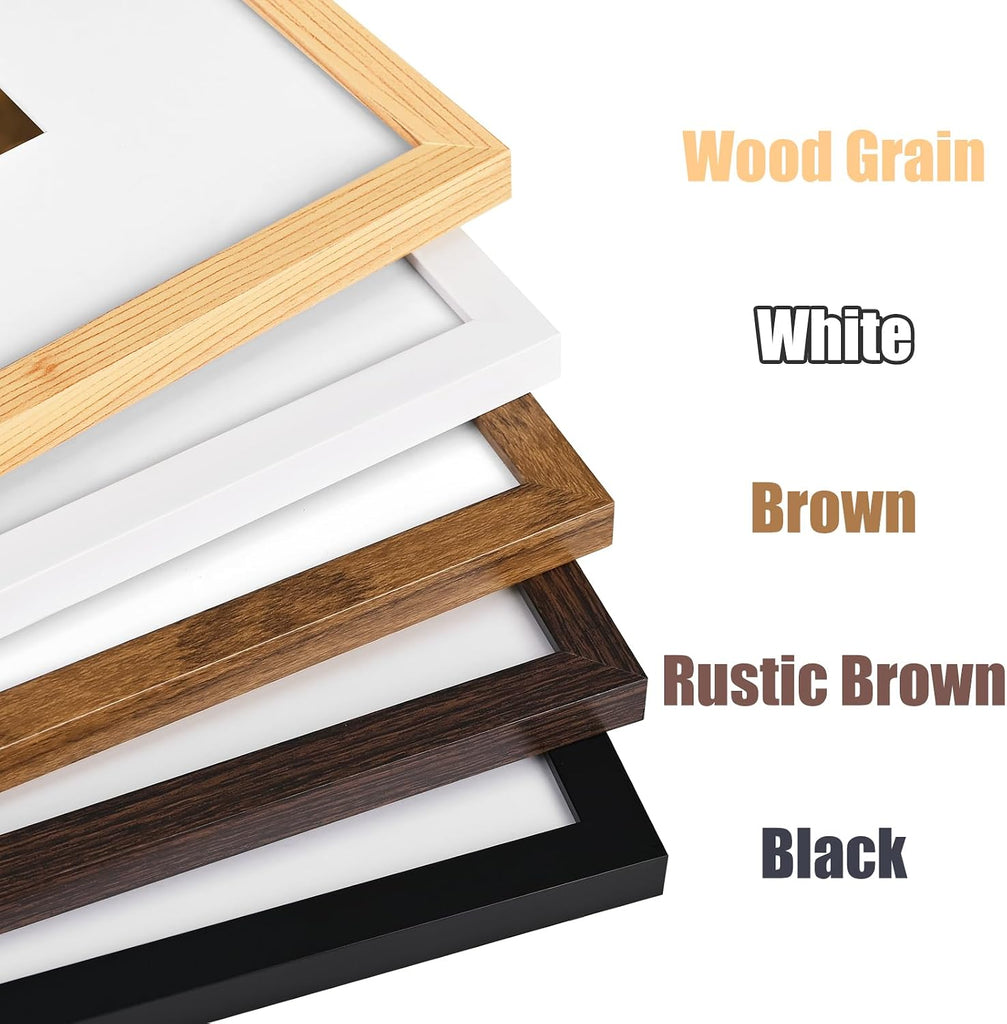 12x12 Frame Set of 9, 12 by 12 Square Picture Frames with Plexiglass for Picture 8x8 with Mat or 12x12 without Mat