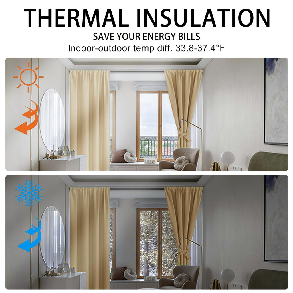 Blackout Curtains Living Room 42 x 72 Inches Long