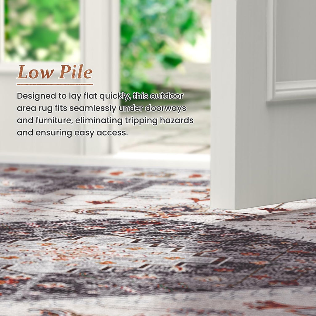 Outdoor Boho Area Rug 6x9 Ft Outside Rug Outdoor Carpet Large Floor Mat