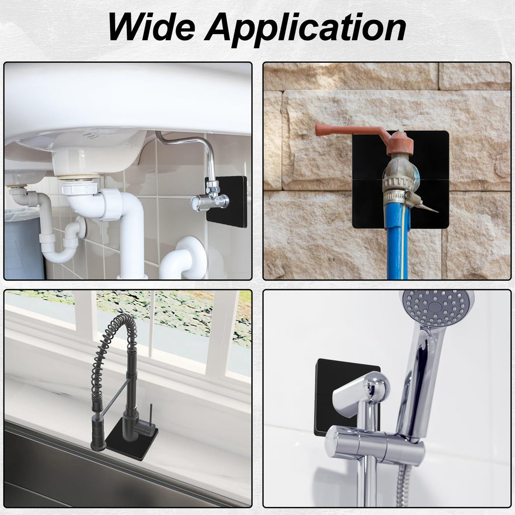 2PCS Shower Arm Flange, Plastic Square Escutcheon Plate Black Plates Self-Adhesive Plumbing Cover Plates for Covering