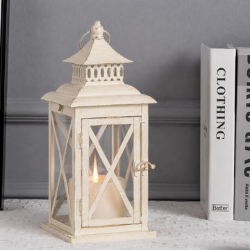 Lantern Decorative Indoor & Outdoor, Large Square Hanging Spring Home Decor, Vintage Metal Decorative Candle Lanterns