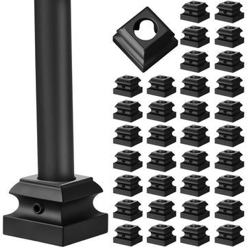 32 Pcs Pcs Iron Baluster Shoes with Screws, 5/8 Inch Round Baluster