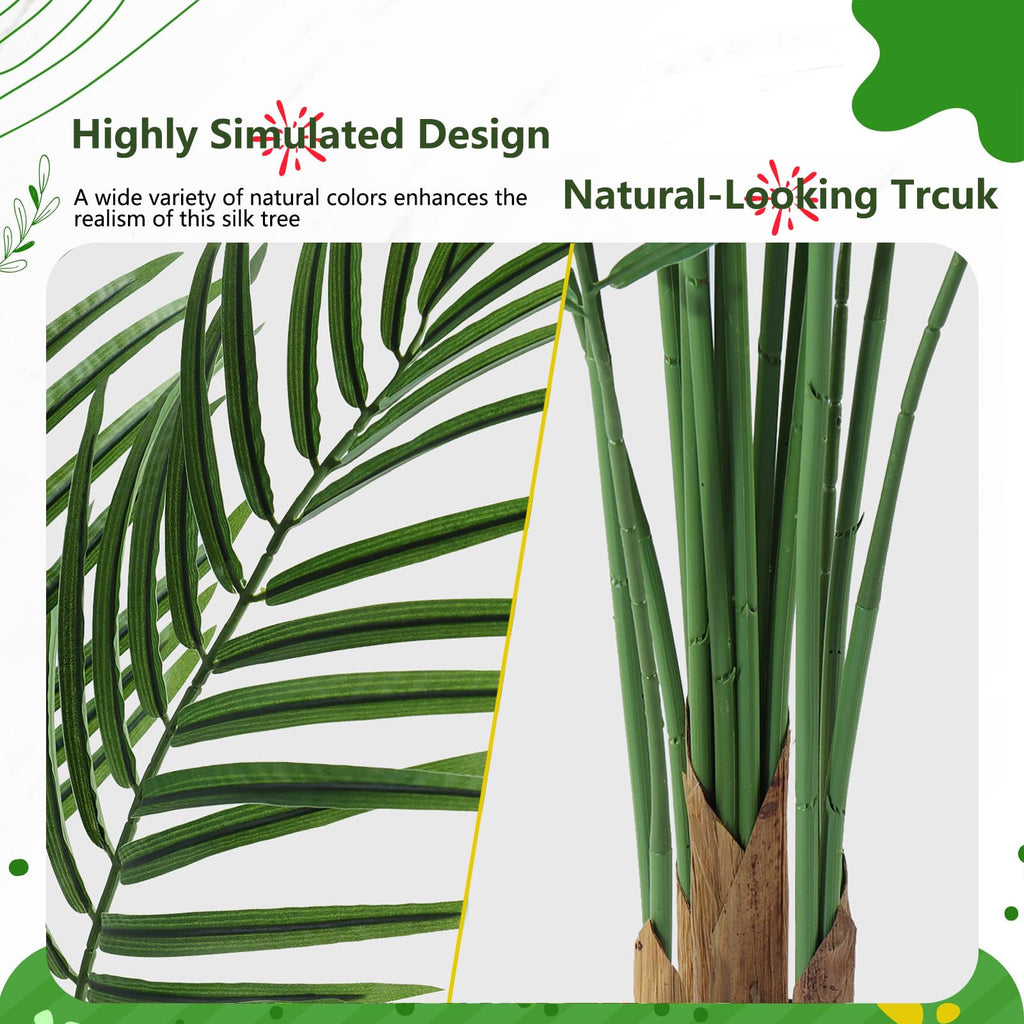 Artificial Areca Palm Plant 7Ft Fake Tropical Palm Tree Perfect Faux Dypsis Lutescens Plants in Pot for Indoor