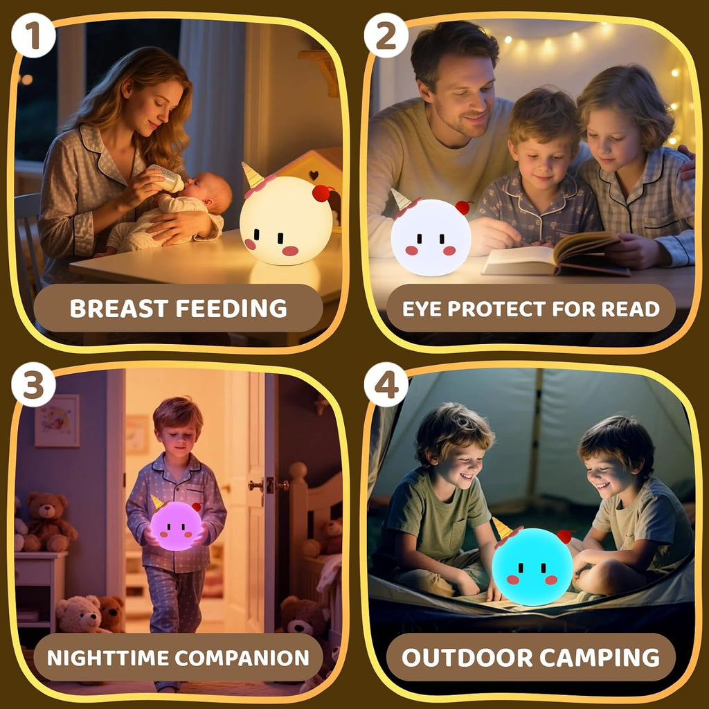 Monster Night Light for Kids, Color Modes & Voice Controlled Light Lamps, Cute Soft Touch Silicone Portable