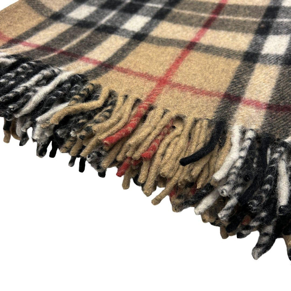 Tartan Fall Plaid Wool Blanket - Scottish Winter Throw (Thomson Camel)