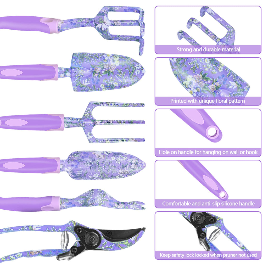 43Pcs Garden Tools Set with Basket, Floral Gardening Hand Tools, Gardening Gifts for Women and Plant Lovers, Heavy