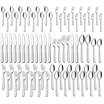 60 Piece Silverware Set, Stainless Steel Flatware Set for 12