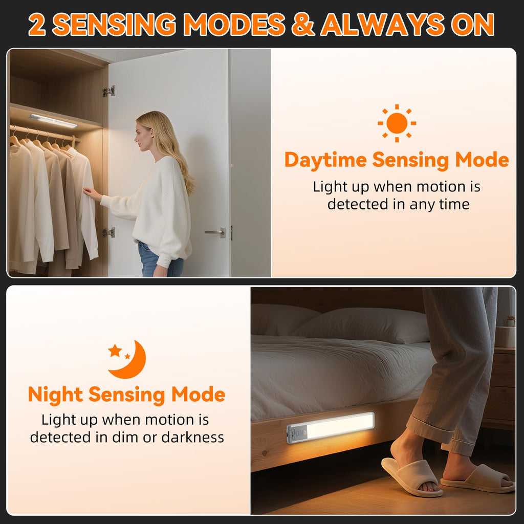 Under Cabinet Lighting Wireless, 15inch Motion Sensor Light Indoor, 3Pack