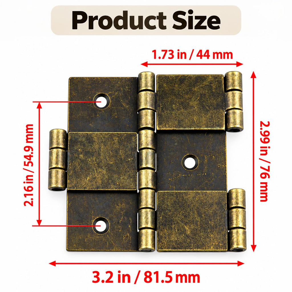 Lovelysp 2PCS Antique Bronze 3-Inch Double Acting Screen Hinge with Screws