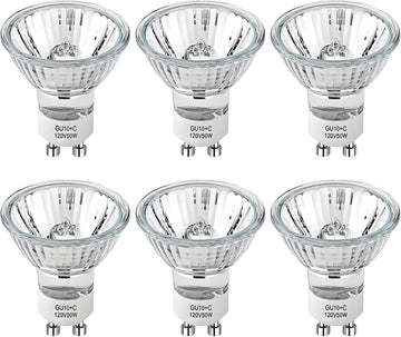 GU10 Halogen Light Bulbs,50W 110-130V Candle Warmer Lamp Bulb,6 Pack