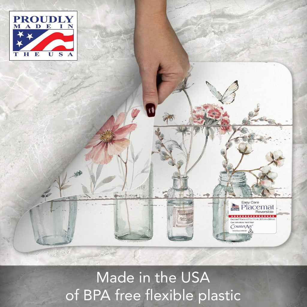Country Weekend Reversible Easy Care Placemat 4 Pack - Set of 4