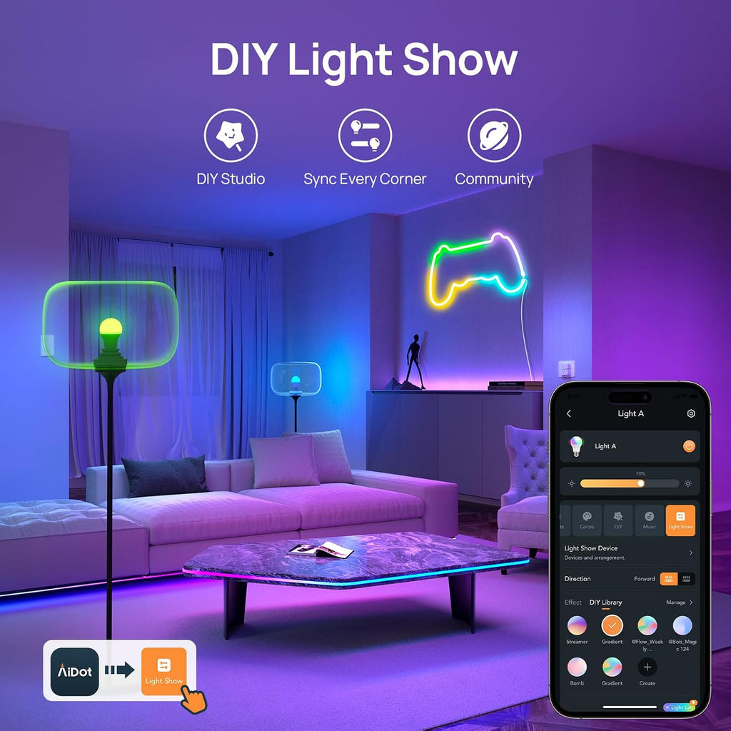 Matter BR30 Smart Light Bulb, Alexa/Apple/Google Home, 2 Pack