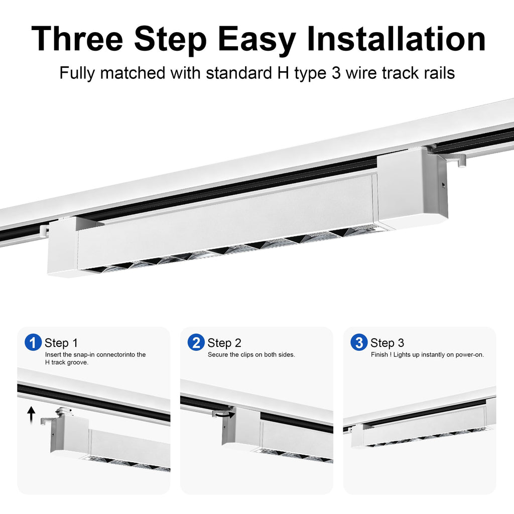 LED Track Lighting Heads H Type Track Light Fixtures Grille Light Modern Ceiling Spotlight Accent Art Shop