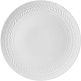 Josephine 24-Piece Dinnerware Set, Porcelain Dish Set with Embossed Basket Weave Design, Service for 8