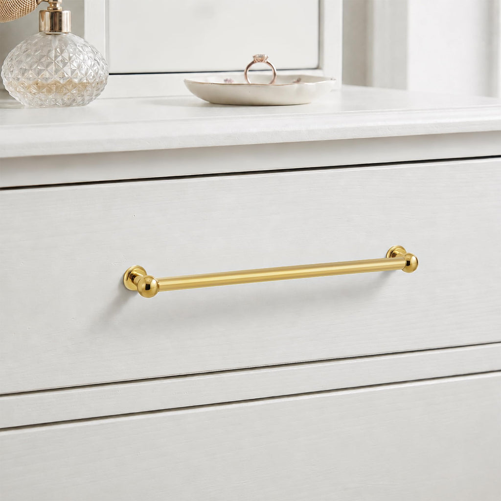 2-Pack Solid Unlacquered Brass Cabinet Pulls, 6-5/16" Hole Center