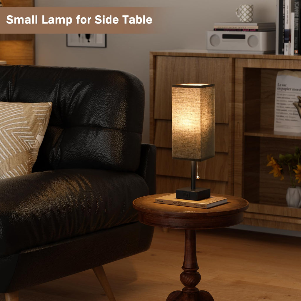 Bedside Lamp Set of 2 - Black Table Lamp for Nightstand