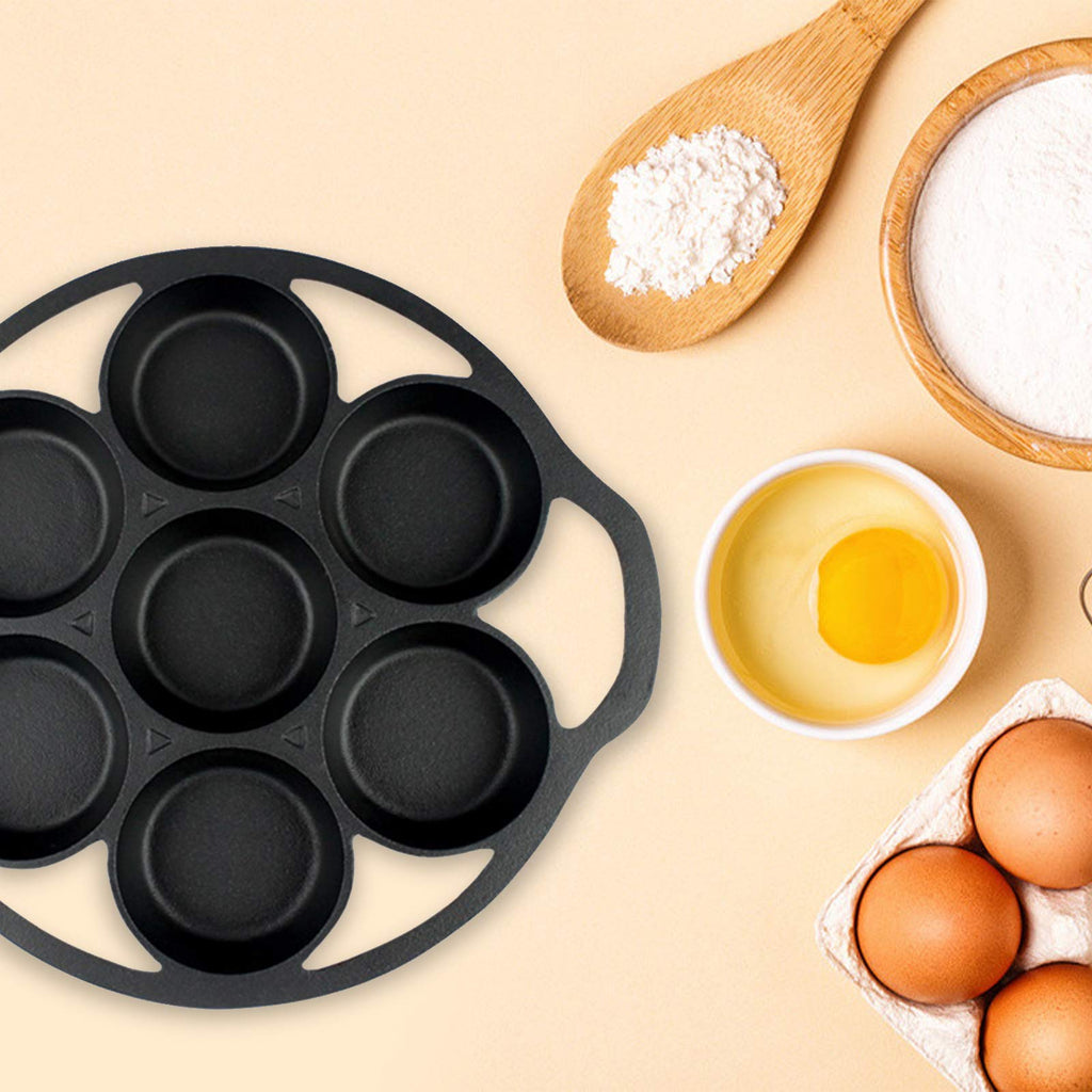 11.2" Pre-seasoned Cast Iron Muffin Pan with Heat Resistant Gloves