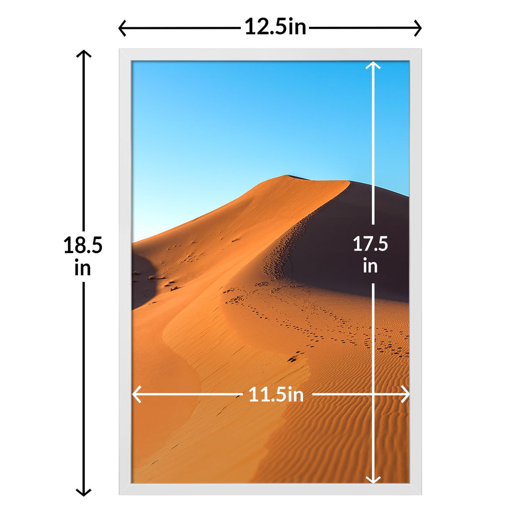 12x18 Picture Frame for Wall Display, 12x18 White Picture Frame with HD Plexiglas, 12 x 18 Poster Frame 2 Pack