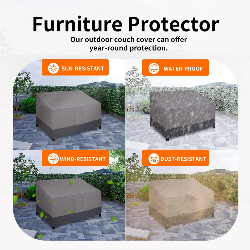 Heavy Duty Outdoor Loveseat Cover, 58Wx32.5Dx31H inch | Waterproof Durable 2-Seater Patio Couch Cover, Windproof
