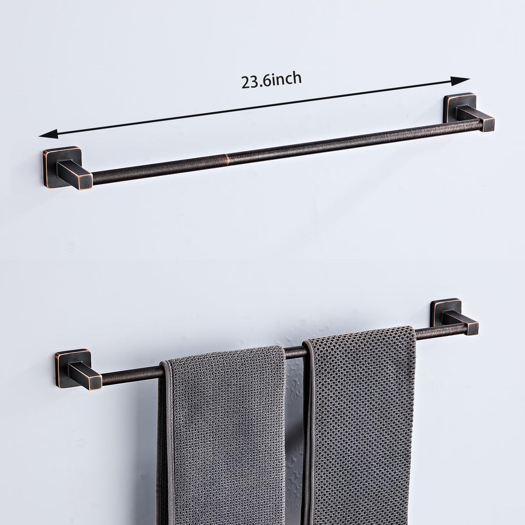 Bathroom Hardware Set 4 Pieces, Oil Rubbed Bronze Bathroom Accessories Set Stainless Steel Wall Mounted, Hand Towel