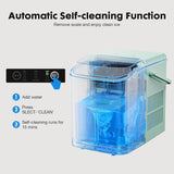 Countertop Ice Maker with Scoop, Basket and Handle, Portable Ice Machine 9 Ice Cubes Ready in 6 Mins, 26.5lbs