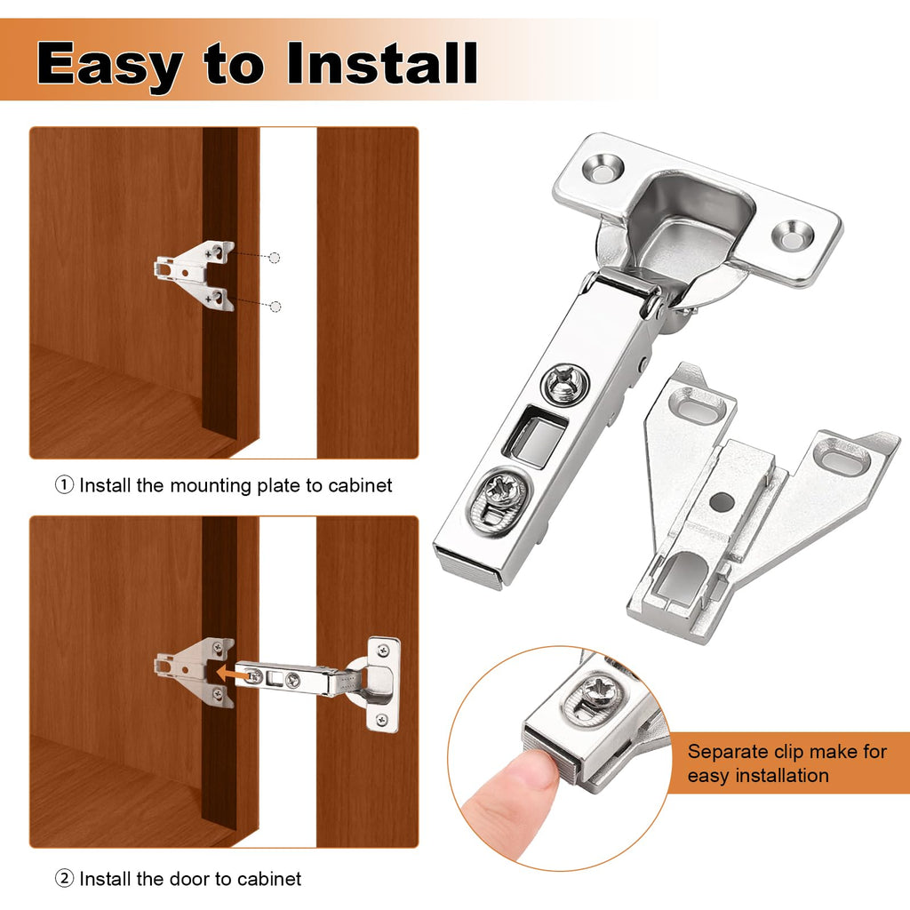 Clip On Face Frame Mounting Concealed Cabinet Hinges, 1 Pair