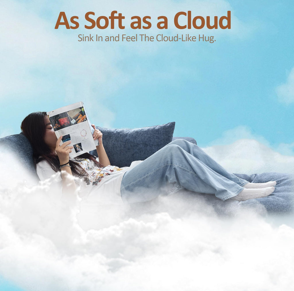33.5'' Cloud Ottoman for Modular Sofa, Comfy Chenille Upholstered Footrest with Memory Foam, Fully Compressed