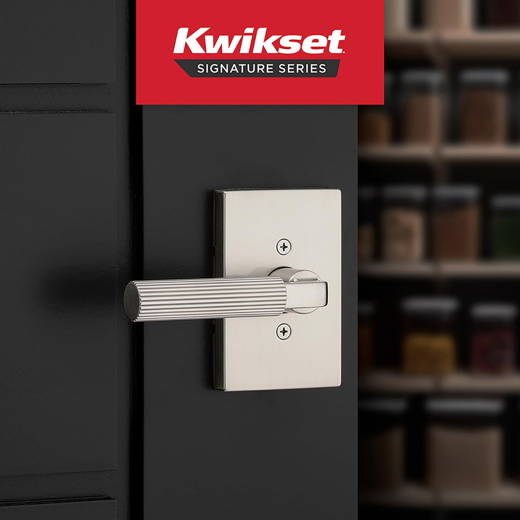 Mirada Reeded Dummy Door Handle, Single Sided Lever for Closets, French Double Doors, and Pantry, Satin Nickel