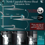 12'' Rain Shower Head Combo, High Pressure Rainfall Shower Head with 16'' Flexible Adjustment of Height/Angle Upgraded