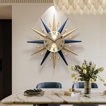 Starburst Large Wall Clock, Mid Century Decorative Wall Clock