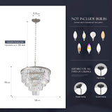 5 Lights Crystal Modern Nickel Chandeliers Pendant Ceiling Light 4-Tier Chandelier Lighting for Dining Room Living Room Bedroom Entryway A107-B07WFCPDQY