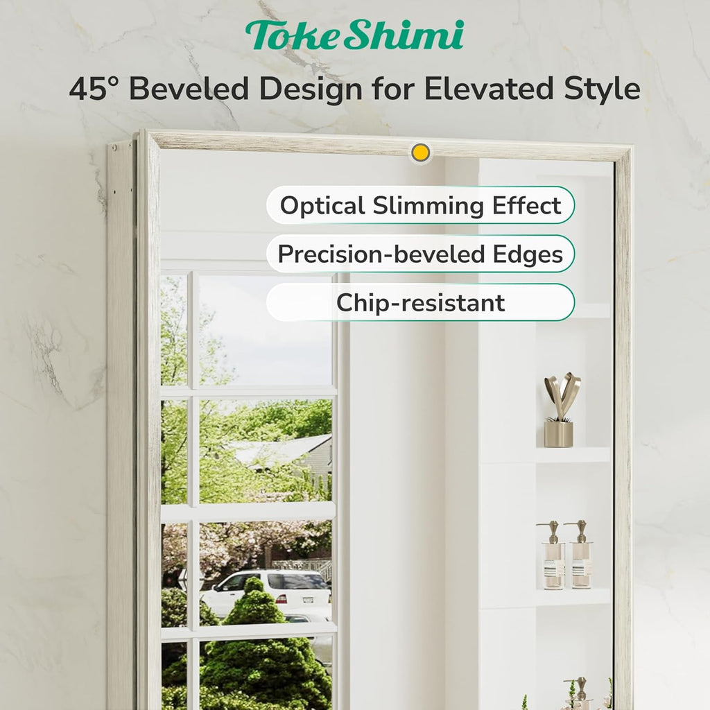 14 x 24 Brushed Nickel Recessed Medicine Cabinet with Mirror, Assembly Required, Bathroom Medicine Cabinet with