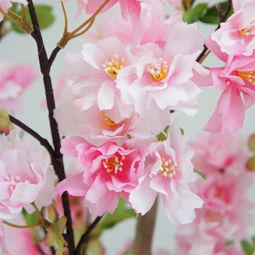 4FT Artificial Cherry Blossom Tree, Pink Faux Flower Tree in Pot