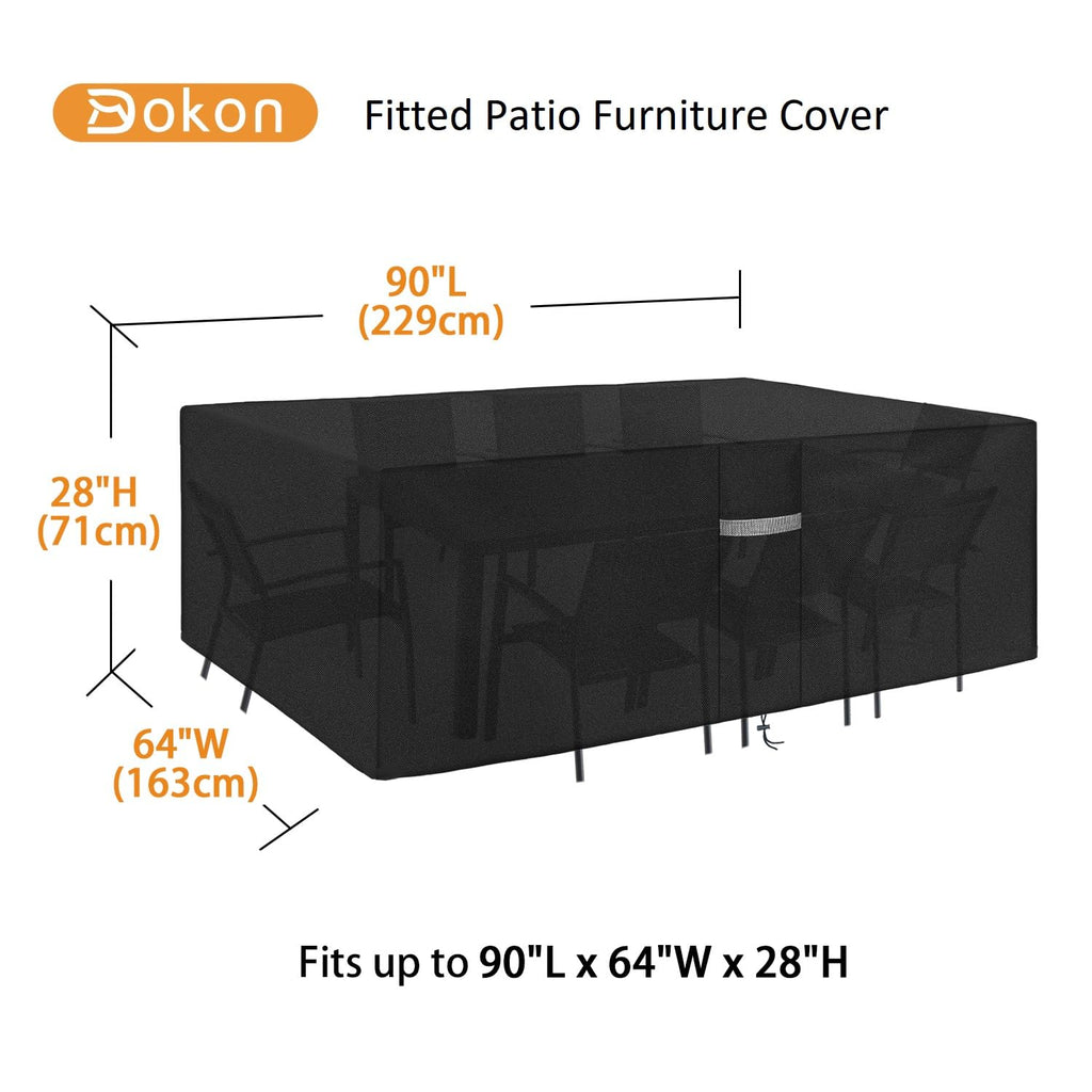 Patio Furniture Cover Waterproof Outdoor Sectional Sofa Set Covers Anti-UV Garden Table and Chairs Cover with Air