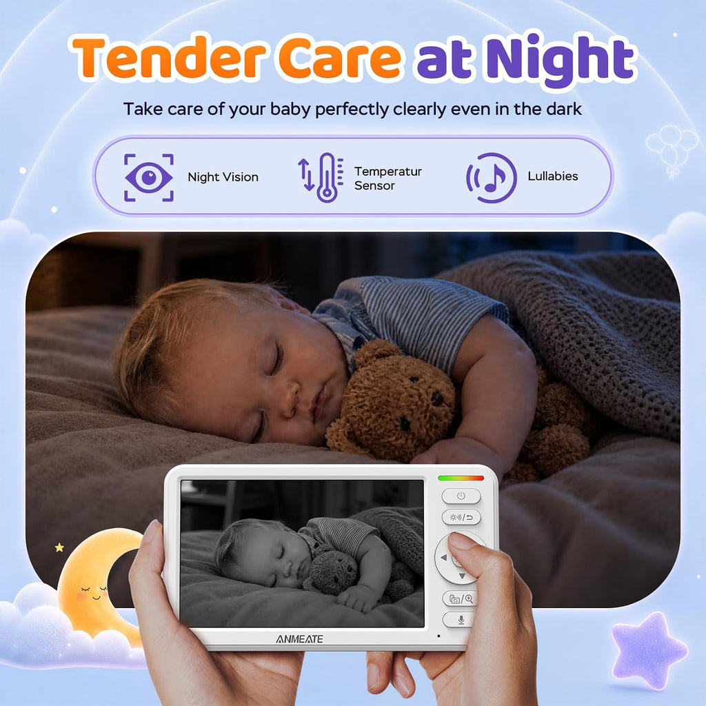 6" Video Baby Monitor with Camera and Audio No WiFi