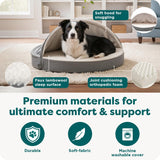 Round Orthopedic Dog Bed for Large Dogs, Egg Crate with a Solid Orthopedic Foam Base with Attached Blanket Hood and